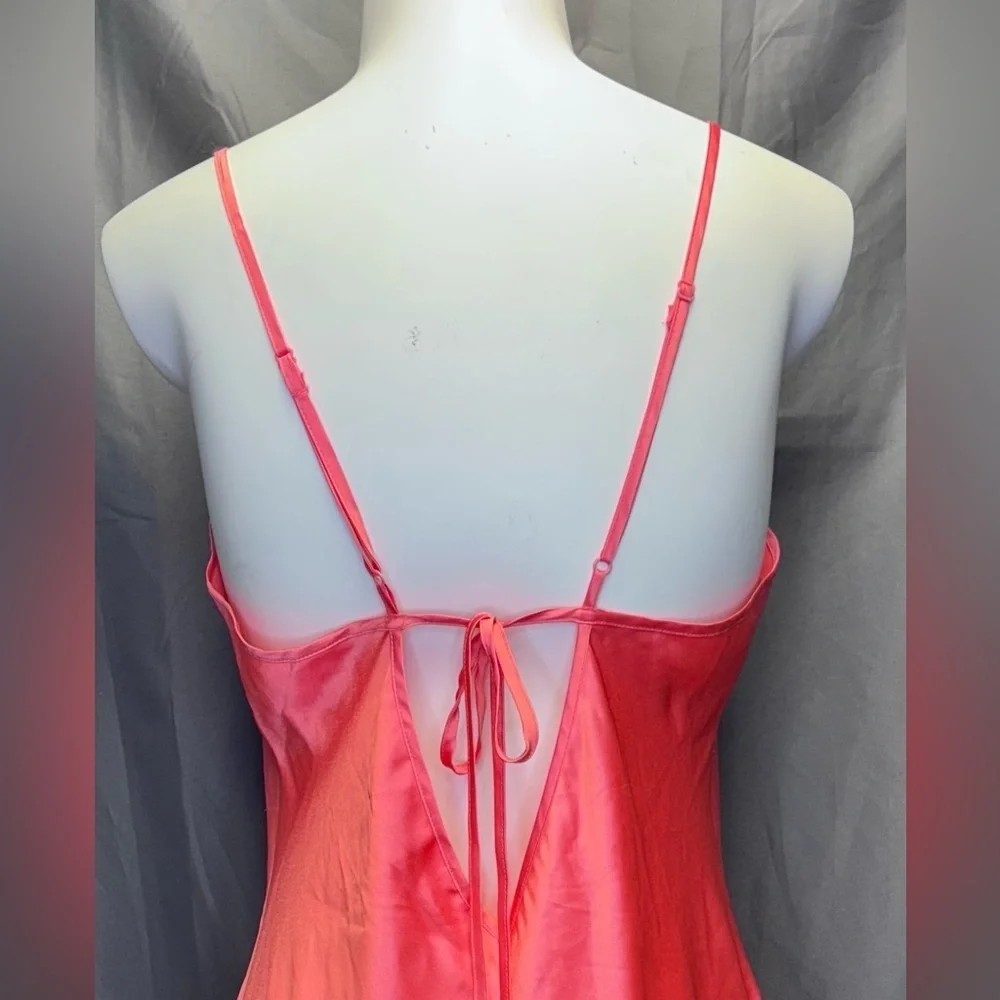 Victoria’s Secret Vintage Satin Slip Dress Negligee lace detail side slit Large